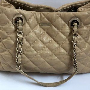 Kate Spade Handbag Satchel Leather tan quilted